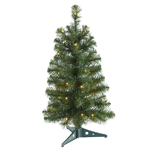 4/5/6/7ft Green Artificial Christmas Tree LED Warm White Lights W/ Metal Stand 